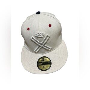 10 deep New Era Fitted Beige‎ Hat Size 7 1/8